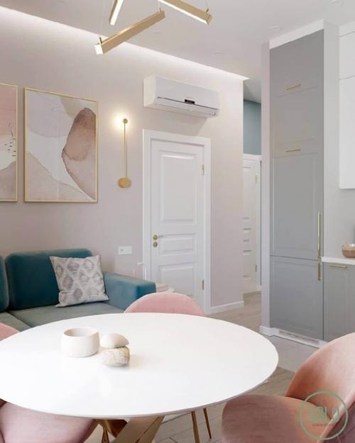 Воздушный интерьер квартиры в приятной цветовой гамме. 06