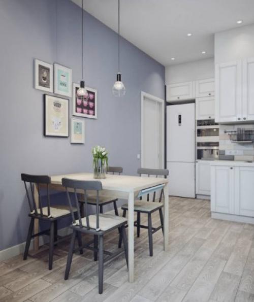 Интерьер однокомнатной квартиры в скандинавском стиле. 01