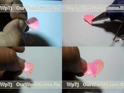 Мастер класс веточка цветущей вишни из пайеток и бусинок. 03