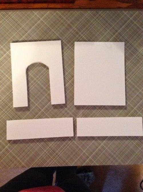 Картонный камин в кукольный домик. 01