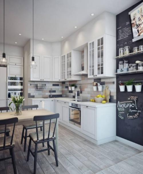 Интерьер однокомнатной квартиры в скандинавском стиле. 02