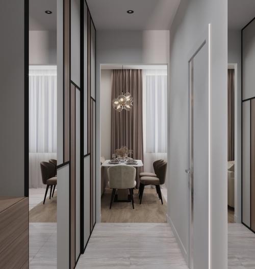 Интерьер квартиры площадью 36, 37 м 2 в ЖК ленинградка, 58 выполнен в современном стиле. 06