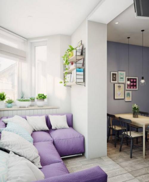 Интерьер однокомнатной квартиры в скандинавском стиле. 04