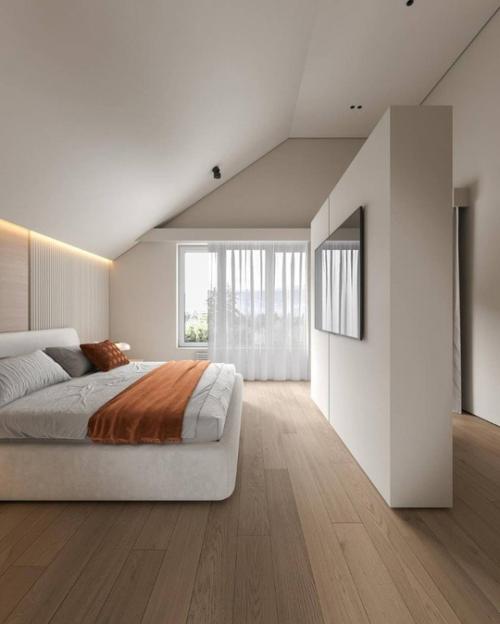 Обалденная спальня с нетрадициональным планированием. 01