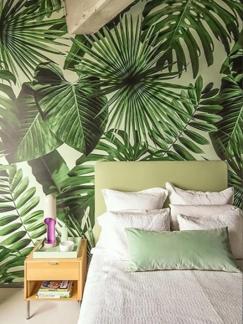 Один из последних трендов в обойной моде - крупные изображения листьев. 02