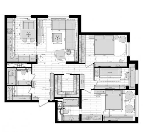 Стильная гостиная, площадью 20 кв. 09