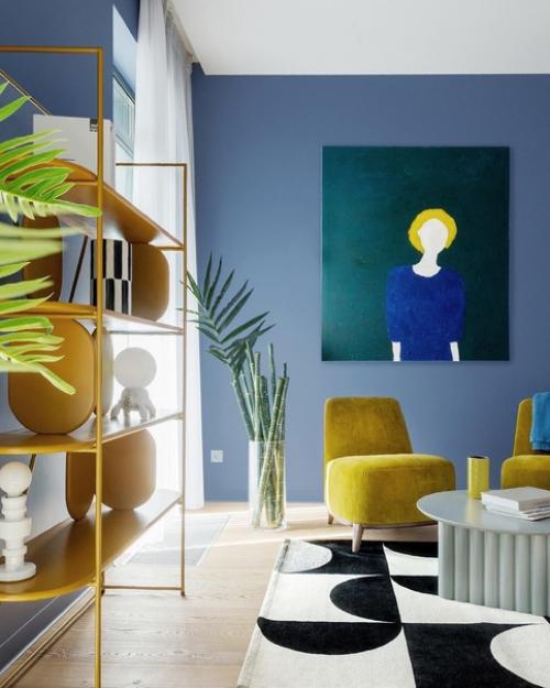 Цветной интерьер 1-комнатной квартиры 45 кв. 04