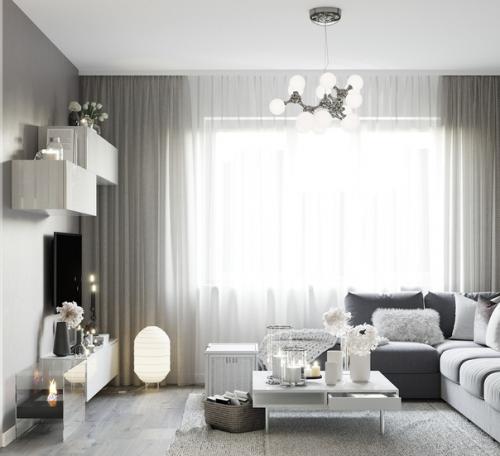 Стильная гостиная, площадью 20 кв. 06