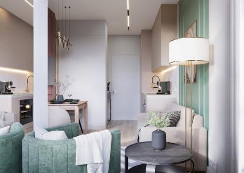 Заканчиваю свой дизайн - проект интерьера квартиры - студии в ЖК Гавань Капитанов. 05