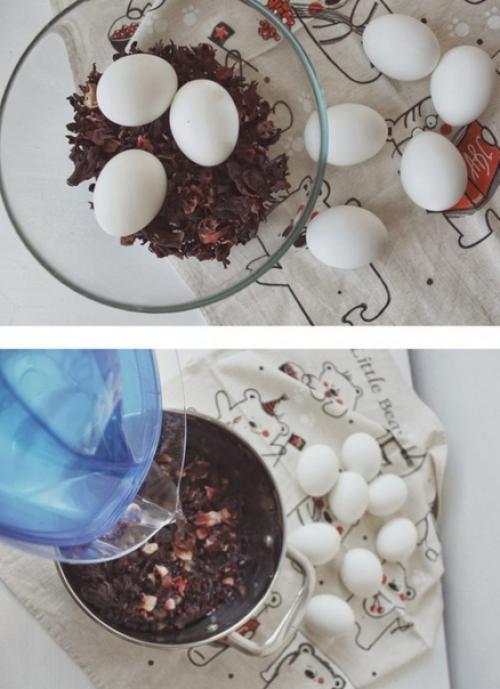 Лови лайфках. Чай каркаде поможет сделать красивые крашенки. 01