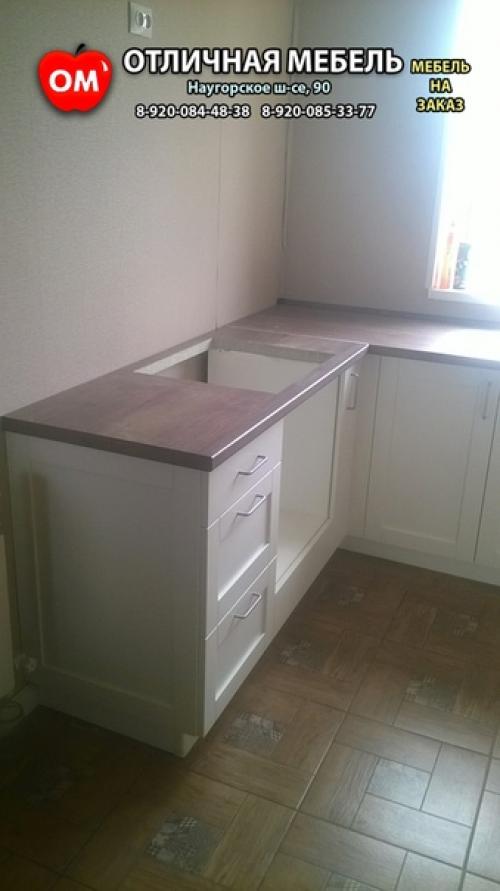 Установили кухню нашего производства с беларусскими белыми сборными рамочными фасадами из мдф. 03