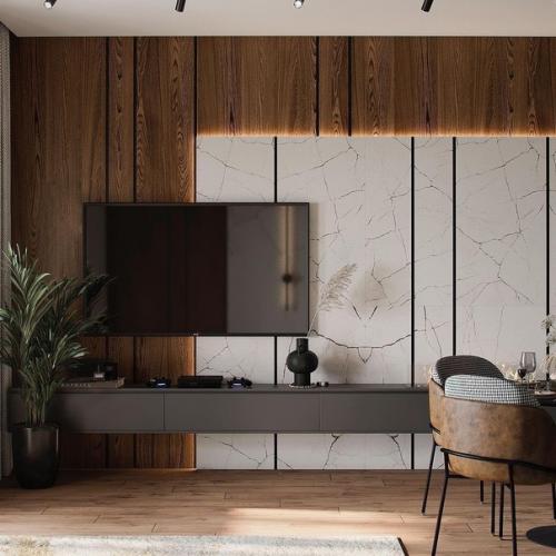 Делимся дизайн проектом кухни - гостиной 18 м 2. 02