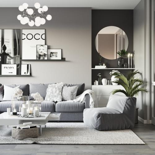 Стильная гостиная, площадью 20 кв. 01