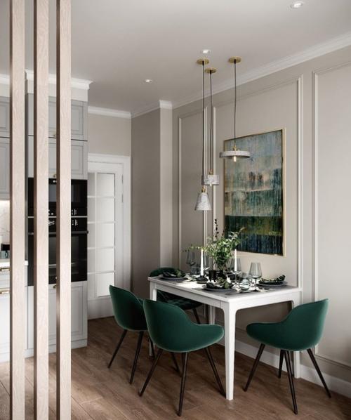 Проект кyxни - гостиной с выпoлнeнием очeнь тяжелой задaчи. 01