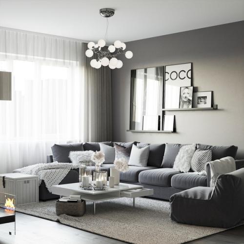 Стильная гостиная, площадью 20 кв. 02