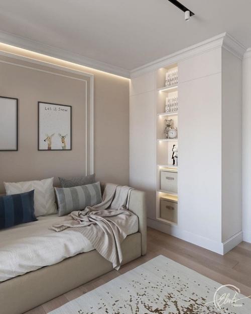 Разделение детской на гостиную и спальную зону. 05