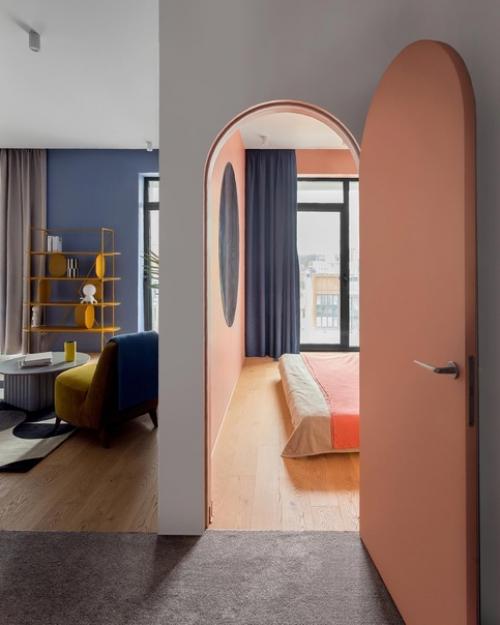 Цветной интерьер 1-комнатной квартиры 45 кв. 07