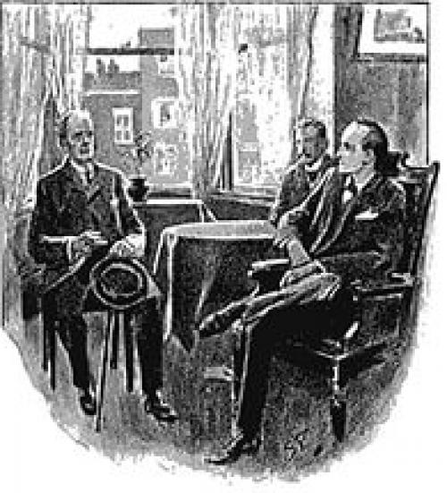 Почти все действие фильма Шерлок Холмс и Доктор Ватсон происходит в знаменитой гостиной на Бейкер - стрит. 03