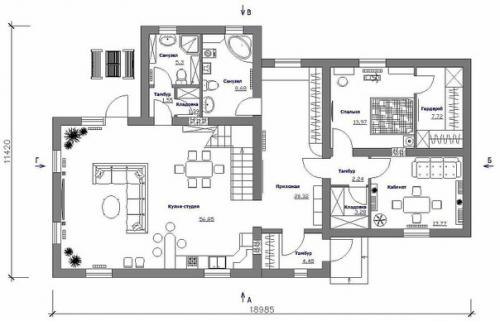 Проект одно - двухэтажного жилого дома Элин - утонченная асимметрия. 02 Проект одно - двухэтажного жилого дома Элин - утонченная асимметрия. 02