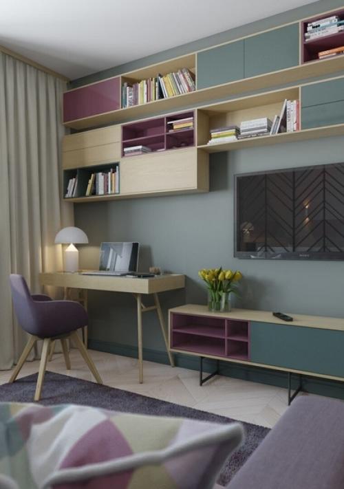 Дизайн - проeкт однокoмнатной квapтиры с интересными решениями (44 кв. 01