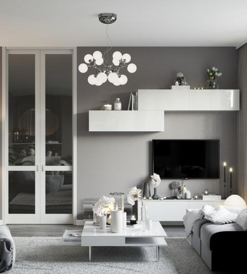 Стильная гостиная, площадью 20 кв. 04