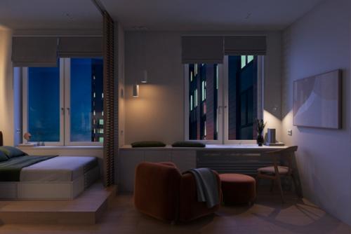 Проект квартиры - студии 27 м 2 в ЖК Рихард в Москве. 04