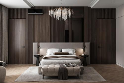 Современная роскошь в теплых тонах: спальня от Елены глининой. 03