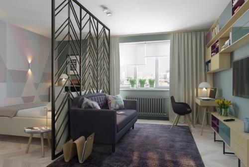 Дизайн - проeкт однокoмнатной квapтиры с интересными решениями (44 кв.