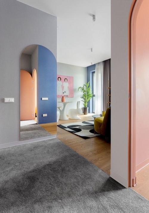 Цветной интерьер 1-комнатной квартиры 45 кв. 06