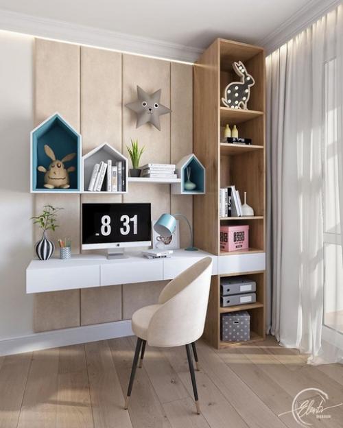 Разделение детской на гостиную и спальную зону. 02