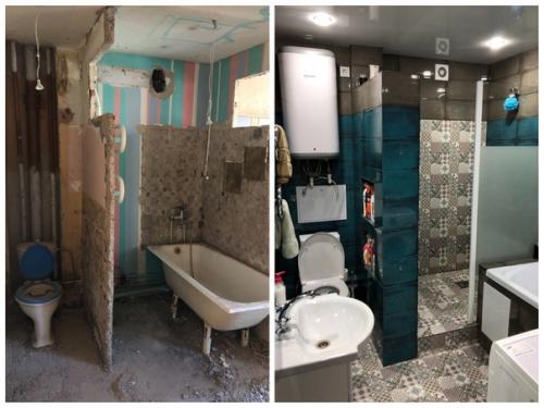 Было/стало.  Из 4-х комнатной (брежневки) получилась студия + 2 спальни. 02