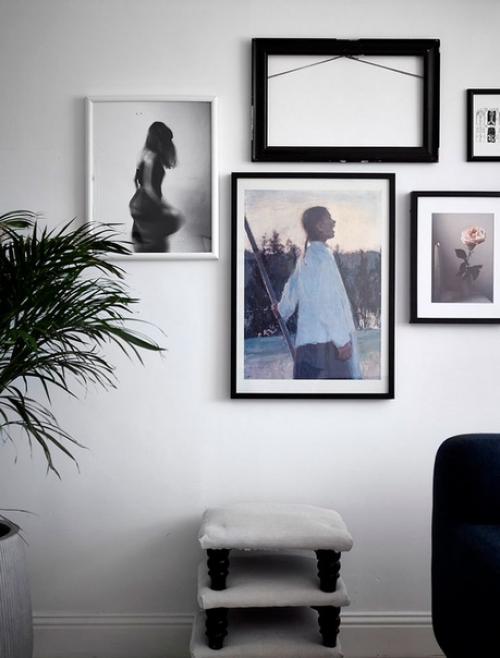 Скандинавский интерьер с яркими акцентами и внутренними окнами //01. 04