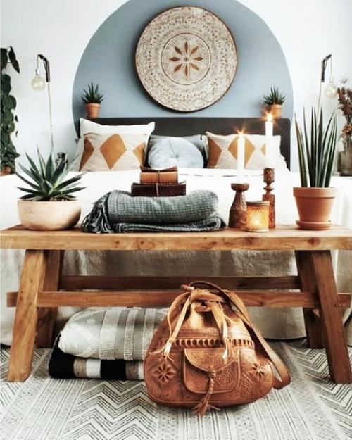 Бохо спальня. В последнее время этот стиль достаточно часто встречается в интерьерах блогеров. 06