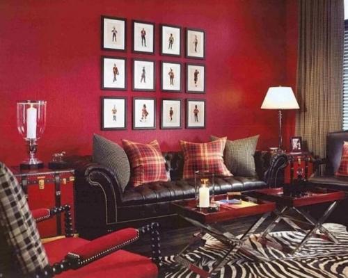 Нестандартный интерьер. В красном, белом и чёрном цветах. 06