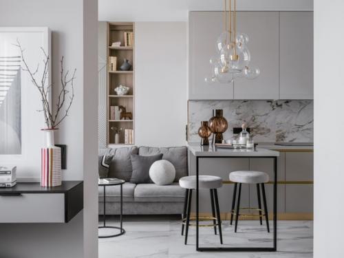 Реализованный интерьер квартиры, площадью 43 кв. 01