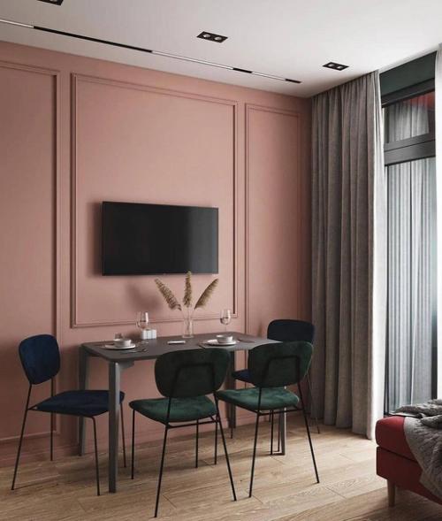 Яркий дизайн кухни и прихожей. 01