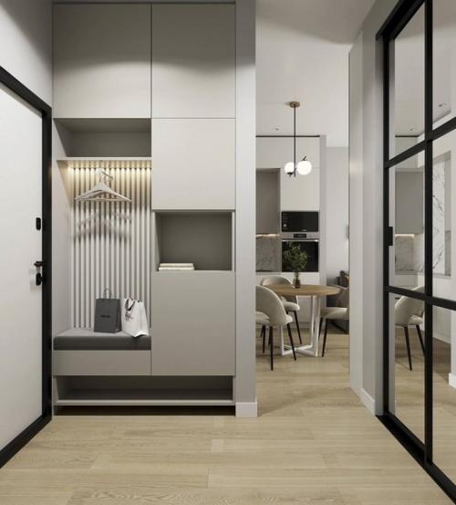 Стильный лаконичный дизайн однокомнатной квартиры. 06