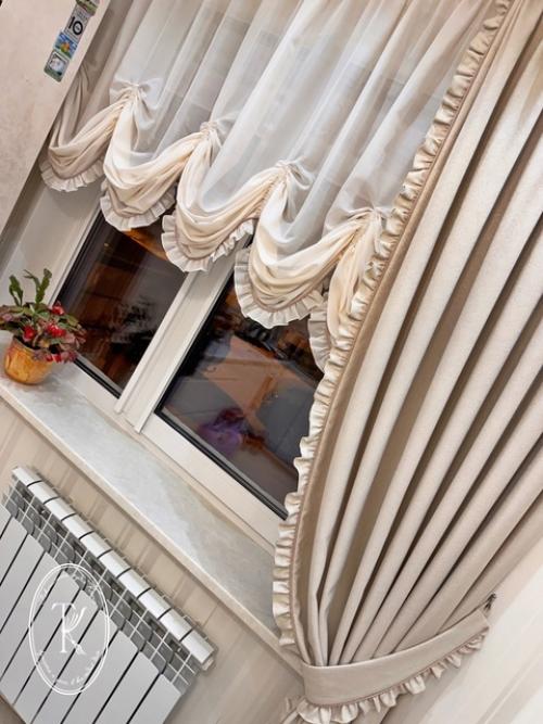 Ванильная кухня.  Именно такой я ее увидела, когда пришла на замер и подбор ткани. 03