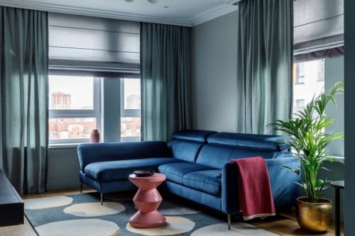 Яркий современный интерьер трехкомнатной квартиры, площадью - 81 кв. 09