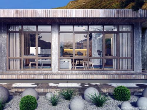 Готова визуализация интерьера маленького гостевого дома, внешний объем которого выкладывался постом ранее. 08