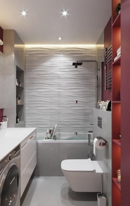 Ванная комната не обязательно должна быть вся обложена плиткой. 02