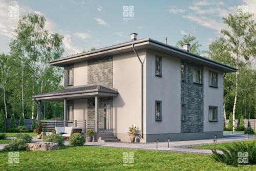 Проект дома Рафаэль заинтересует тех, кто мечтает жить в просторном коттедже. 01