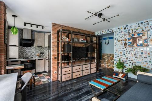 Лофт - интерьер квартиры площадью 43 кв. 01