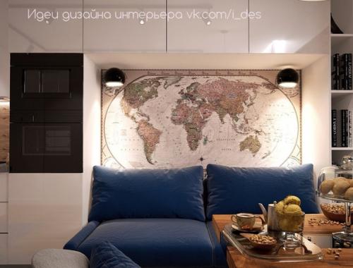 Компактная кухня - гостиная 15 кв. 01