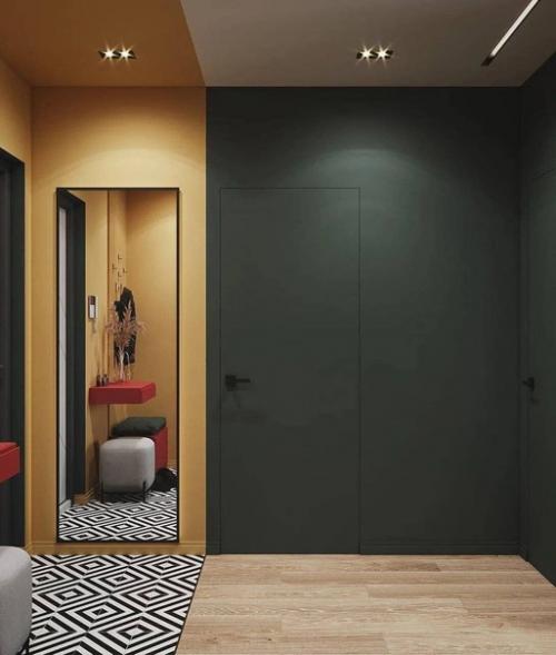 Яркий дизайн кухни и прихожей. 05