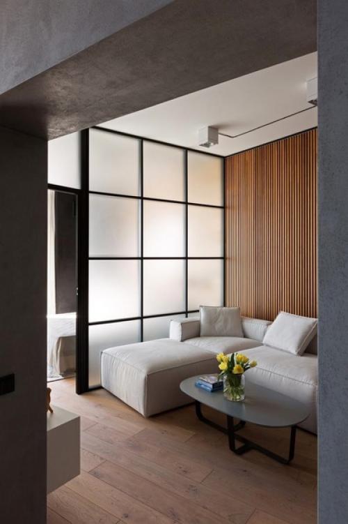 Просторная квартира. В тёмных оттенках. 07