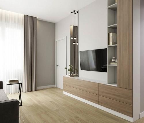 Стильный лаконичный дизайн однокомнатной квартиры. 03