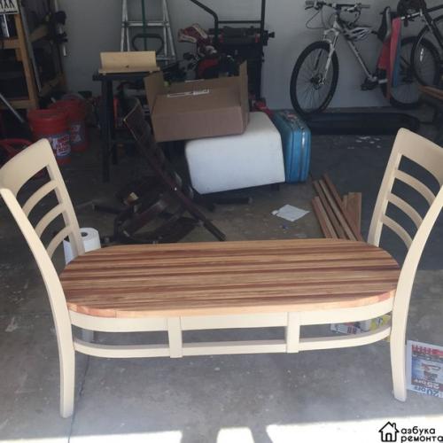 Скамейка из старых стульев своими руками. 09