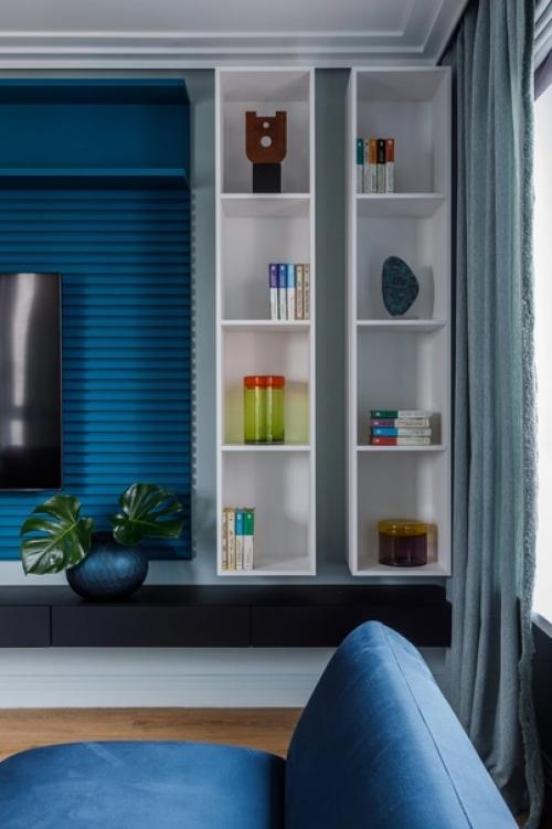 Яркий современный интерьер трехкомнатной квартиры, площадью - 81 кв. 01