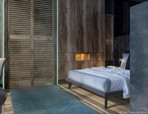 Готова визуализация интерьера маленького гостевого дома, внешний объем которого выкладывался постом ранее. 06